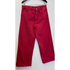 Just Black Denim Red Wide Leg High‎ Rise Jeans Size 31 Made in USA BP453J